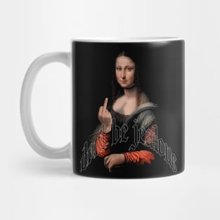 Vintage Mona Lisa Middle Finger | dont be jealous | Funny Quote Mug